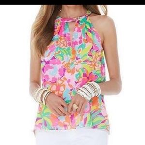 Lilly Pulitzer Rogan silk halter top